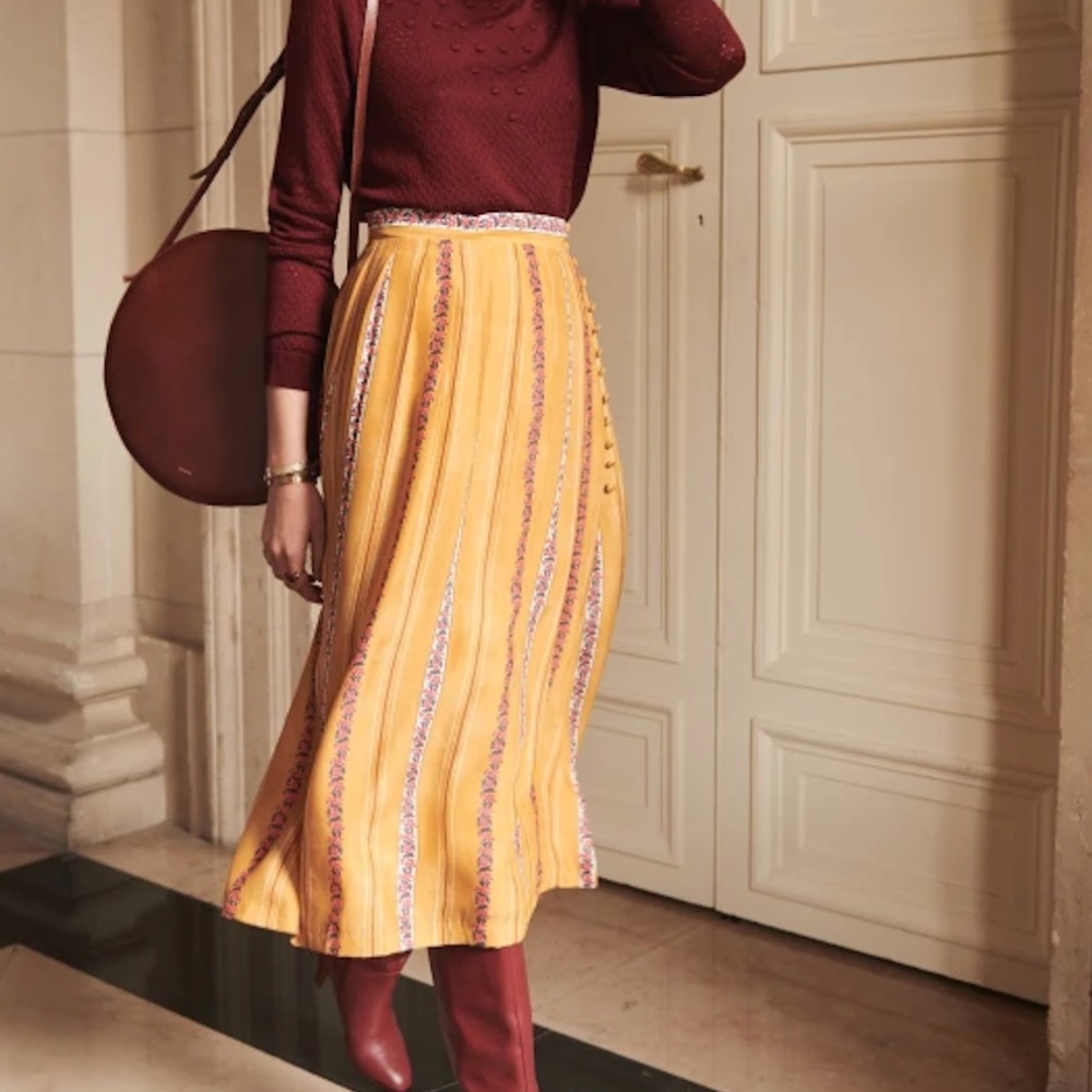 ISO: Sezane Nelly Skirt 34, yellow floral